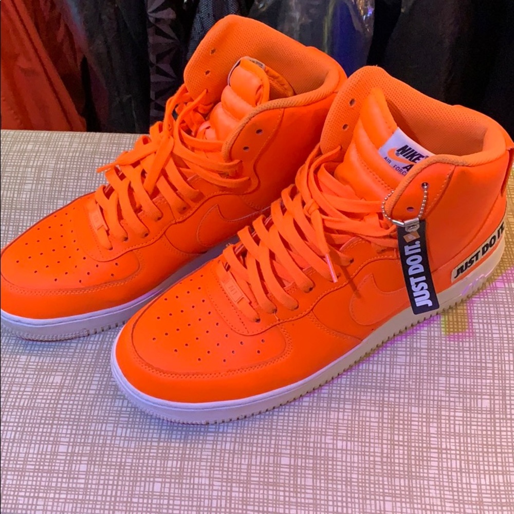 Nike Air Force high top neon Orange size 13